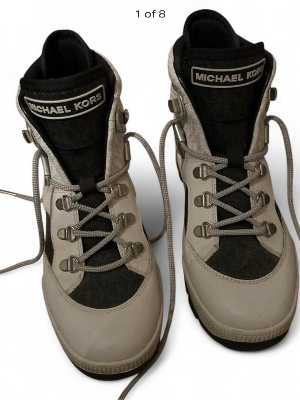 Michael Kors Gray and Black Lace-Up Men's Boots